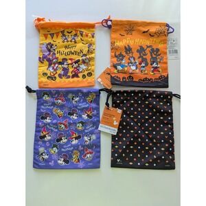 Disney Halloween Drawstring Bags Lot Daiso Japan Mickey Minnie Trick or Treat